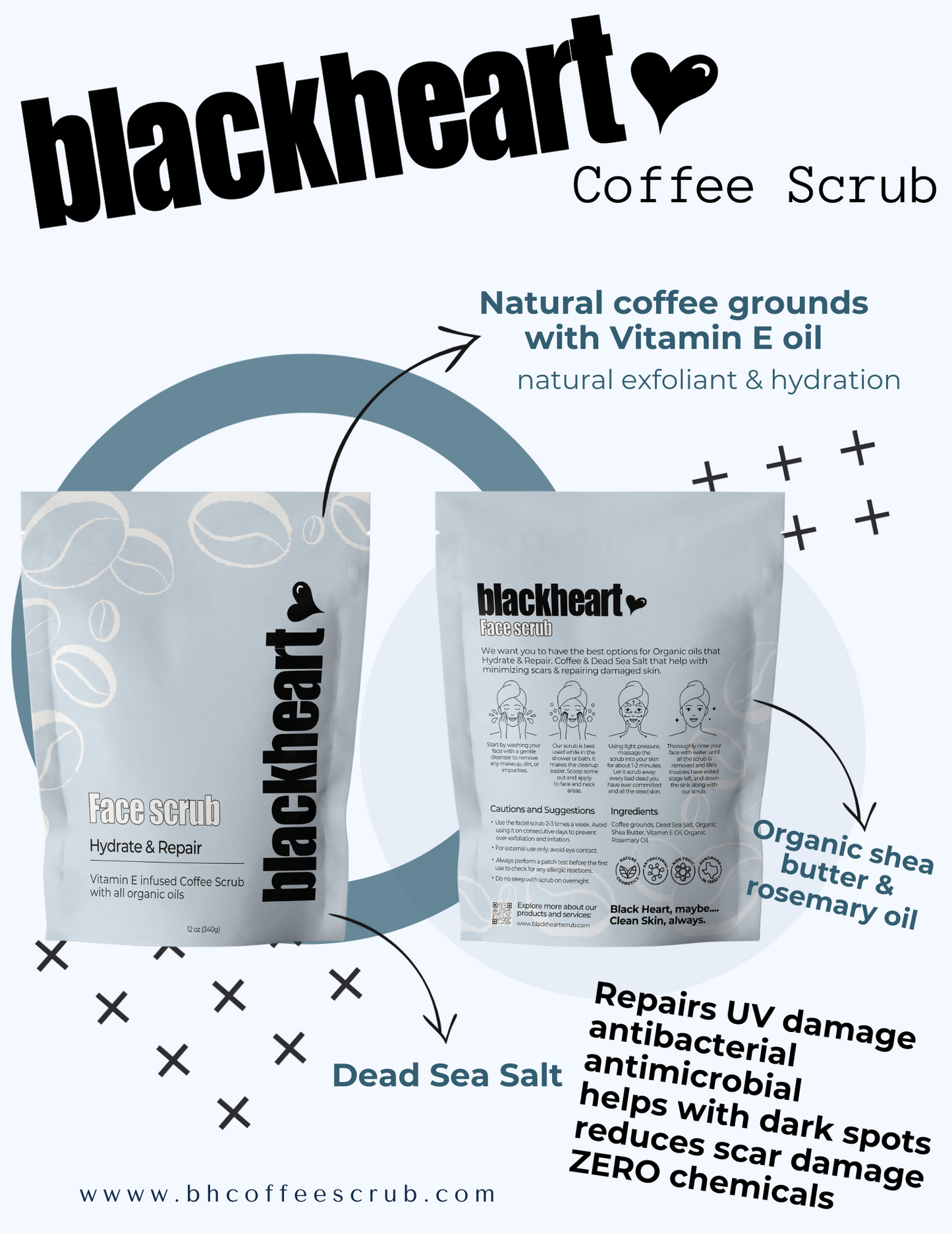 12oz Coffee Scrub with organic oils